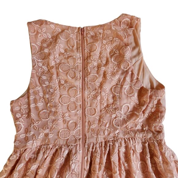 Ya Los Angeles Pink Floral Embroidered Fit & Flare Mini Dress Sz L - Picture 5 of 11
